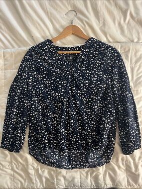 GAP Navy Blouse with White Dot Print Women’s